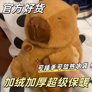 桃園出貨 卡皮巴拉暖手 爆款熱水袋 註水式 可愛公仔 玩偶毛絨玩具 水豚插手 抱枕 保暖 暖手抱枕 水豚君 水豚娃娃 I