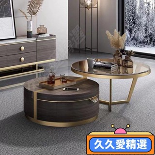 【熱銷】北歐輕奢橢圓形茶玻茶幾電視櫃組閤後現代簡約客廳小戶型多功能JJAJ