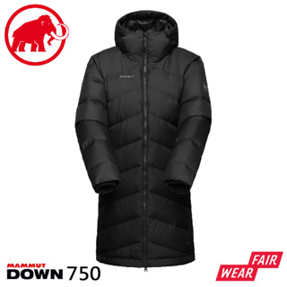 【MAMMUT 長毛象 女 Fedoz IN Hooded Parka 長版羽絨連帽大衣外套《黑》】1013-02090