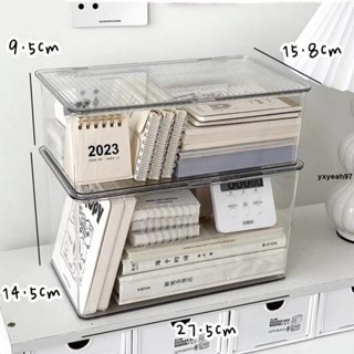 🔥熱銷🔥居家家桌面收納盒 透明筐宿舍 文具零食雜物整理箱化妝品 面膜置物架