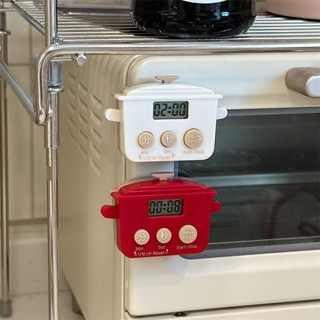 ⭐ins可愛小電飯鍋定時器 家用多功能計時器 磁吸計時器 倒數計時器 可愛計時器 計時器廚房 電子計時器 廚房計時器