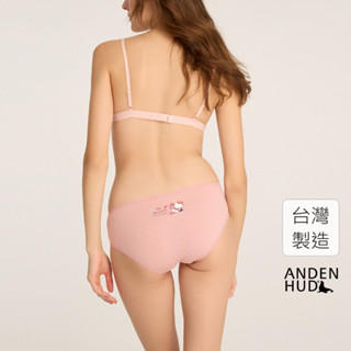 【Anden Hud】Hello Kitty系列．花邊中腰三角內褲(蜜桃粉點點-蝴蝶結) 純棉臺灣製 海外禁售