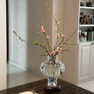 玻璃花瓶 花器 插花花器 花瓶 擺件 素色造型花瓶北歐風高級透明玻璃花瓶輕奢家居復古網紅軟裝花插美式藝術裝飾品