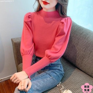 🌸現H+免運🌸 秋冬季爆款針織打底小衫洋氣女士裝2024年新款歐貨半高領上衣毛衣