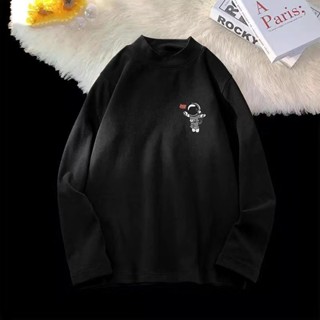 M-8XL 臺灣出貨 男士長袖T恤夏季 上衣青少年學院風上衣秋季圓領體恤打底衫長袖上衣 上衣 印花T恤 oversize