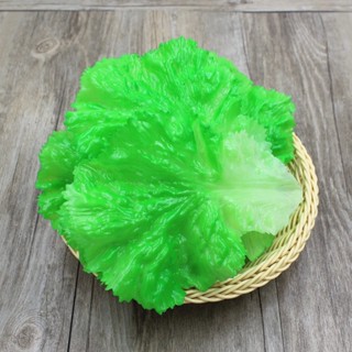 ✨模擬模型 假生菜葉子人造綠葉綠色蔬菜 PVC 逼真沙拉節日家用廚櫃裝飾 1 件