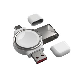 悠遊3C 2 in 1無線智慧手錶磁性充電器c型USB介面AppleWatch1/2/3/4/5/6/7/SE快速充電和