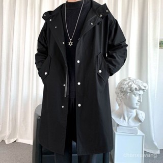 精選好物 胖子日係工裝風衣男中長款大碼寬鬆衣服休閒韓版潮流秋季過膝外套 TVRS