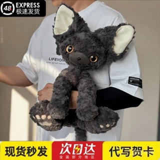 【桃園出貨】咪德文貓咪毛絨玩具公仔可愛黑貓玩偶模擬貓咪網紅娃娃生日禮物女