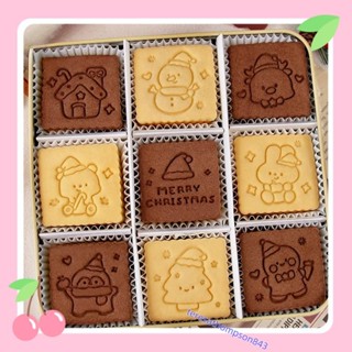 耶誕模具耶誕節九宮格 卡通 餅乾模具 耶誕麋鹿薑餅人曲奇立體按壓式 烘焙具teresathompson843