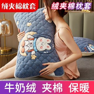 🔥臺灣24H🔥牛奶絨枕套 法蘭絨枕套 鋪棉枕套 保暖加厚 枕頭保潔墊 牛奶絨枕頭套 冬天枕套 枕芯套 枕頭保護套 夾棉枕