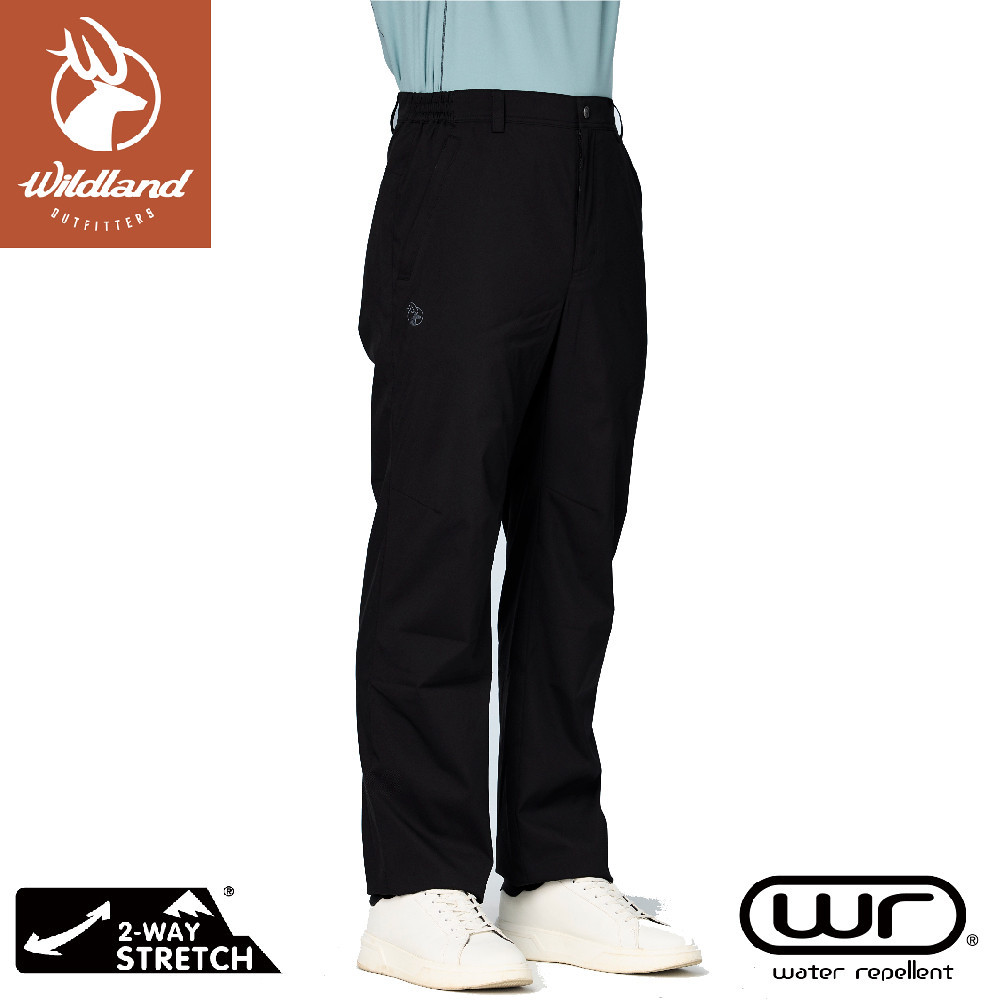 【Wildland 荒野 男 PILE防風防潑極暖機能褲《印黑》】W2308/機能褲/運動褲/休閒褲/保暖褲