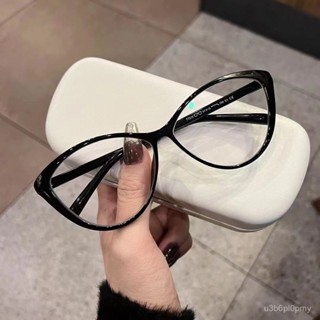 👓近視眼鏡👓P01新款復古貓眼黑框平光鏡眼鏡小臉素顏女眼鏡框女 百搭素顏無度眼鏡潮無度數