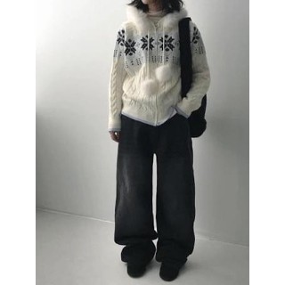 Codibook｜韓國 DAILYJOU 北歐風毛絨連帽針織外套［預購］拉鍊外套 連帽上衣 女裝