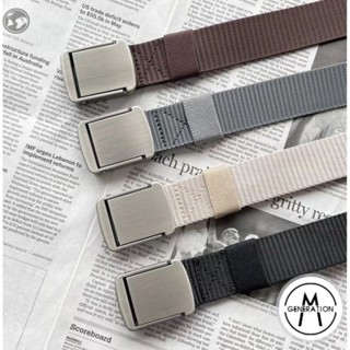 【M世代】中性潮流時尚休閒帆布褲帶105cm 編織帆布腰帶 新款金屬釦純色帆布皮帶 褲帶 (WWY45)