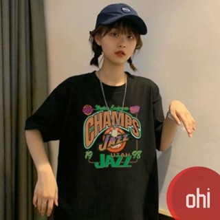 【ohi】棉質字母印花 短袖T恤 夏季新款 正韓上衣 簡約風 女生衣著 寬鬆T恤 女短T短袖上衣 (GYK307)