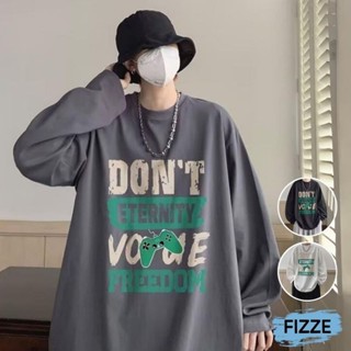 M~8XL大尺碼 大學T 長袖上衣 衛衣 圓領大碼上衣 潮流字母印花 男女情侶百搭 BTKS2448【FIZZE】