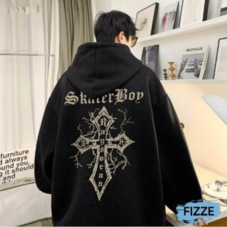帽T 連帽上衣 長袖上衣 衛衣 美式復古 潮流印花 男女情侶百搭 大學T 大尺碼 男裝 BHbD44【FIZZE】