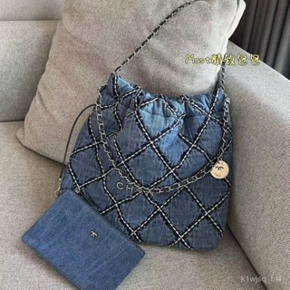 品牌複製品 品牌復刻品 牛仔包 垃圾袋 菱格紋 時尚 真皮包包 包包 休閒包包 女包 經典高階水桶包女生包包側揹包手提包
