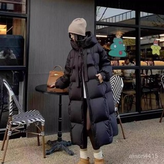 秦衣館 高階感 清冷 時尚 女裝 潮流女裝 2024飄帶新款冬季羽絨棉服長款過膝加厚棉衣外套韓版寬鬆棉襖 HY1W