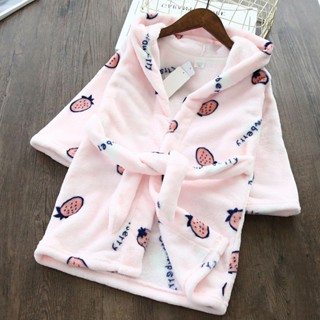 🔥新品優惠🔥寶寶浴袍男女童居家服兒童睡袍 秋冬季兒童法蘭絨浴袍小孩浴袍寶寶男孩睡衣男女童睡袍家居服