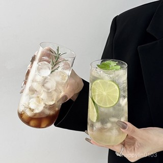 💥臺灣優選💥 ins風簡約水果茶冷飲杯家用夏蘇打氣泡水咖啡杯果汁杯喝水玻璃杯
