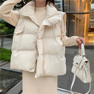 【S-XL】秋冬鋪棉背心羽絨背心 背心外套 馬甲外套 羽絨外套外套顯瘦韓版保暖背心 工作潮外套鋪棉背心 羽絨背心