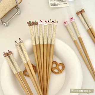 【臺灣出貨】立體動物筷子 日式可愛木筷 環保餐具組 貓咪狗狗家用餐具 可愛餐桌好物WHO
