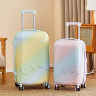 免運#新雪糕款行李箱漸變20寸登機密碼箱女學生旅行拉桿箱加厚大容量出行收納包 旅行收納包 多功能收納包