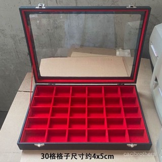 🔥新北出貨🔥佛牌收納盒 佛牌架 飾品盒 展示盒 大容量手鐲項鏈佛牌收納盒玉石文玩格子展示盒透明翻蓋飾品防塵 HBGL