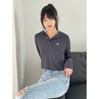 Codibook｜韓國 muahmuah 線條拼接短版連帽長袖上衣［預購］長袖上衣 polo-shirt 女裝