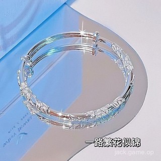 💕限時特賣💕 999純銀手鐲女繁花似錦蝴蝶足銀小眾設計高級感送媽媽送閨蜜禮物 幸運手環 運動手環 女生手鏈 純銀手環