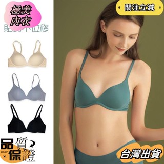 💕臺灣發貨💕限時特賣💕日系簡約無痕內衣女輕薄透氣無鋼圈大胸罩顯小少女學生一片式文胸dfsd