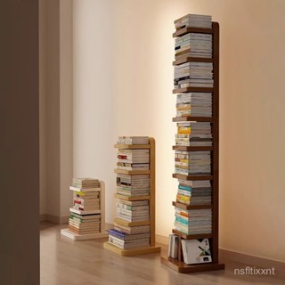 [可開發票]全實木立式書架墻角創意隱形書架落地置物架家用收納架多層窄書櫃 MMTV