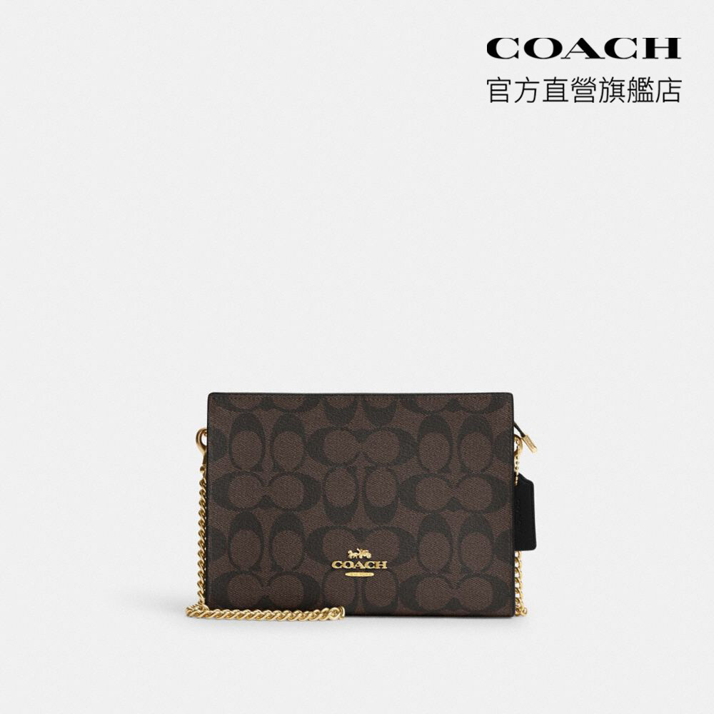 【COACH】經典Logo纖巧型斜背包-IM/棕色/黑色（CR239）｜官方直營