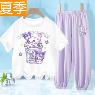 💖女童套裝💖女童夏裝庫洛米套裝 三麗鷗2025新款夏季兒童衣服女孩大童短袖運動女童裝