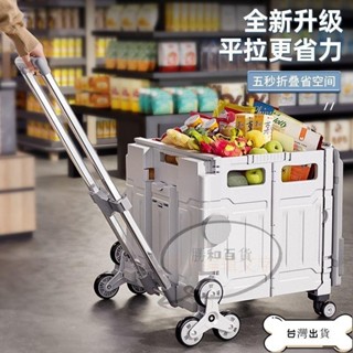 【蝦皮推薦】家用折迭小拉車 家用折迭購物車便攜買菜車野餐露營小推車學生驛站取快遞搬運神器