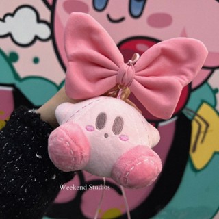 【蝦皮精選】🎀🎀少女心蝴蝶結可愛星之卡比車內車載後視鏡掛件粉色豬豬星星鑰匙扣