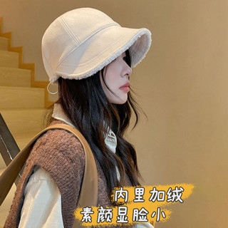 【熱銷免運】趙露思同款帽子女秋冬加絨加厚保暖羊羔毛漁夫帽顯臉小鴨舌盆帽 水桶帽 毛帽 帽子 盆帽 漁夫帽 護耳毛帽 保暖