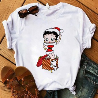 Christmas Betty Boop Cute Girl T Shirt圣誕節貝蒂娃娃女士T恤