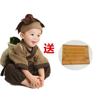 ✨臺灣 免運✨ 萬聖節服裝 變裝服裝 兒童漢服 寶寶古裝 小和尚衣服 小書童鋤禾三字經錶演出服裝 角色扮演 萬聖節變裝
