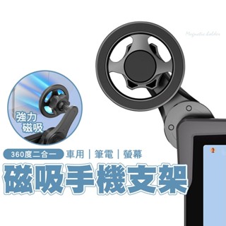 【狂電3C】360度 二合一 車用 筆電 螢幕磁吸手機支架 車用螢幕手機支架