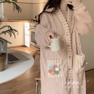 小甜心sweet👙 現貨👙 睡袍 睡衣女 女生睡衣 家居服女 加厚保暖 冬天睡衣 長款睡袍 絨睡袍