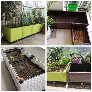 30cm雙排加深長種植箱陽臺種菜盆長方形仿木頭種花盆塑膠種菜箱 種植箱 養殖箱 種菜箱 花盆箱 種菜盆