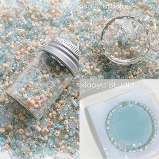 低價-小珠子 【橘子味的夏天】少女感ins日系玻璃米珠diy手工串珠項鍊手鍊材料1857