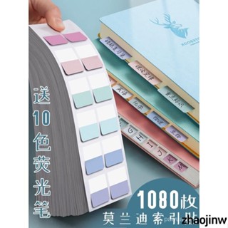 【臺灣出貨】索引貼標籤貼紙便利貼學生用小條標記小便簽貼透明可書寫紙質彩色熒光貼粘性強莫蘭迪分類指示書