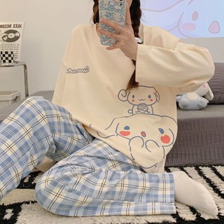 【熱賣爆款】100%純棉高檔睡衣女春秋長袖全棉學生ins宿舍可愛新款家居服套裝