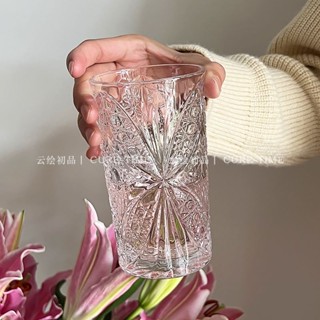 杯子✨ 玻璃杯 喝水杯子 高顏值ins蝴蝶玻璃杯牛奶咖啡杯小眾清新浮雕茶杯冷飲水杯簡約