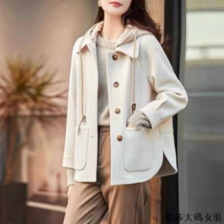 麗莎大碼加絨外套 秋冬大尺碼外套韓系冬季高檔派服女連帽單排扣加厚保暖休閑長袖百搭秋冬新款外套