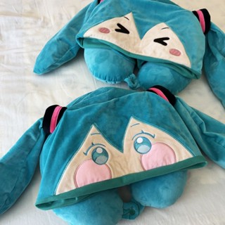 連帽頸枕 連帽U型枕 午睡枕 旅行枕 護頸枕 限量初音未來16週年連帽毛絨U型頸椎枕小仙女午睡枕坐車旅行u枕頭